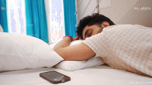 Navarasa Hindi sleeping shirtless on bed in uncut web series