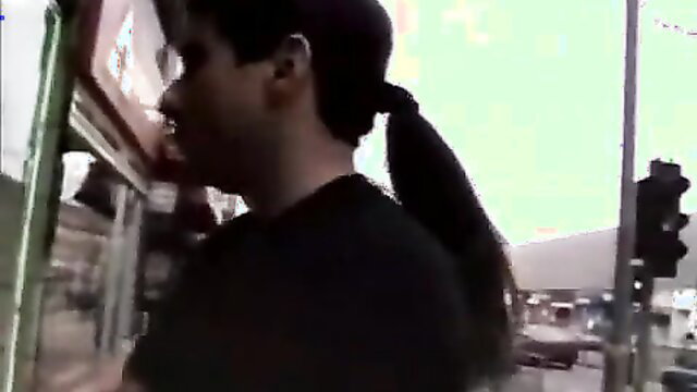 Hot Desi MILF with ponytail at street, teasing messy facial