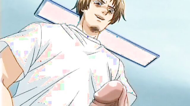 Anime babe with big tits fucked hard by huge dildo in tight ass