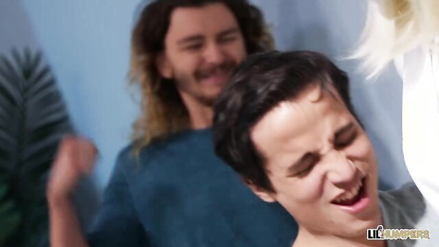 Nicolette Shea smothers dude with massive tits in Lil Humpers scene