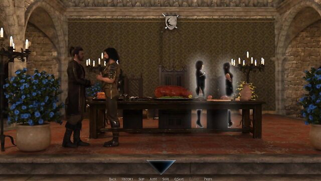 Innocent Brunette's Big Tits & Ass Tested in Swordbearer Game Scene