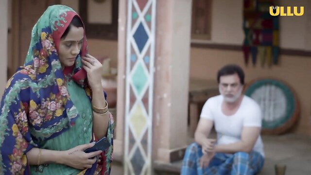 Indian bombshell in green saree dupatta with busty curves, steamy roleplay glance