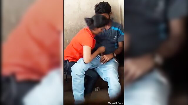 Hot Indian brunette wife grabs big dick in steamy desi threesome action