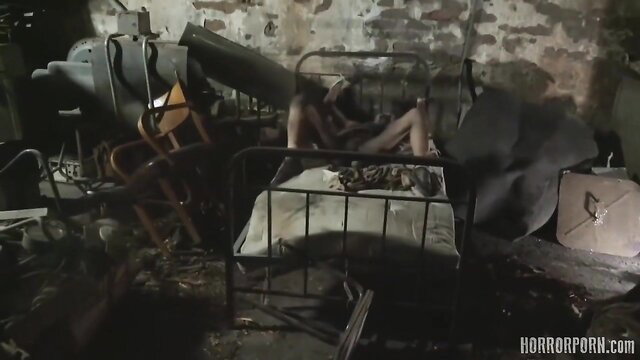 Exorcist POV taboo: pale babe bound on bed, legs spread wide exposing pussy