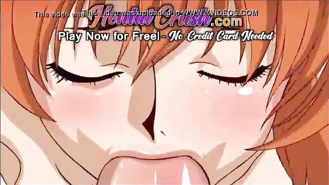 Anime pirate girl closeup facesitting on double cock, hentai crush