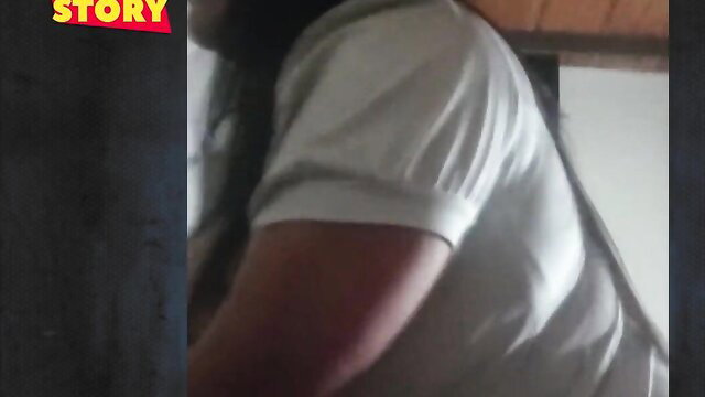 Amateur wife in white blouse wakes husband for morning sex