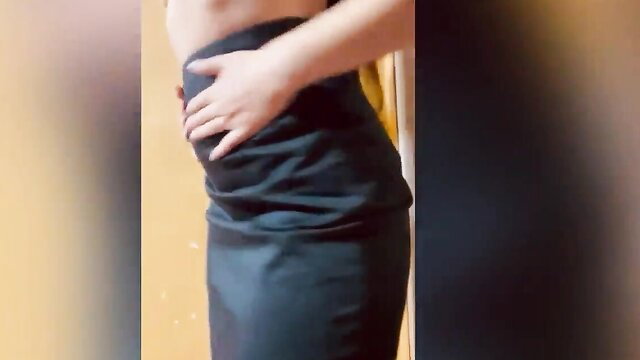 Amateur Latina teen in tight skirt teases waist for teacher