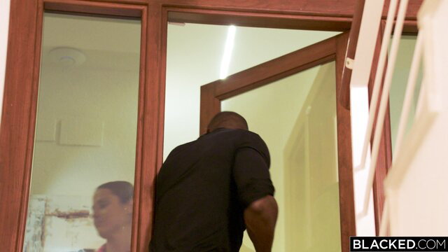 Ginebra Bellucci with Aaron Rock's BBC at open door - Blacked