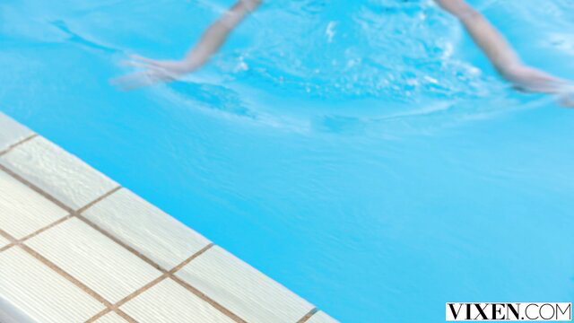 Evelin Elle arms in pool, Tushy threesome preview