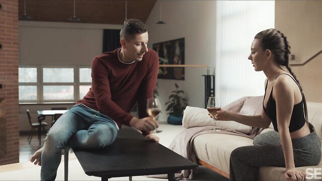 Viks Angel and Nick Ross share wine in steamy MetArt preview