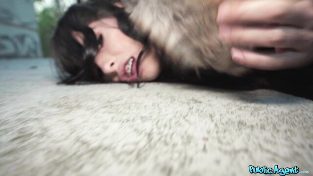 Alicia Trece facefucked hard outdoors by stud in Public Agent