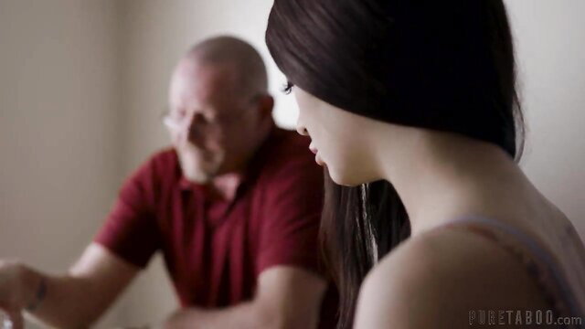 Jojo Kiss glances back at Dick Chibbles in stepdad tease