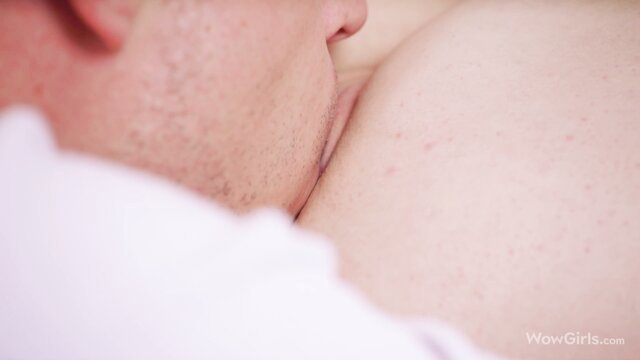 Sirena Milano's shaved pussy licked closeup POV lingerie