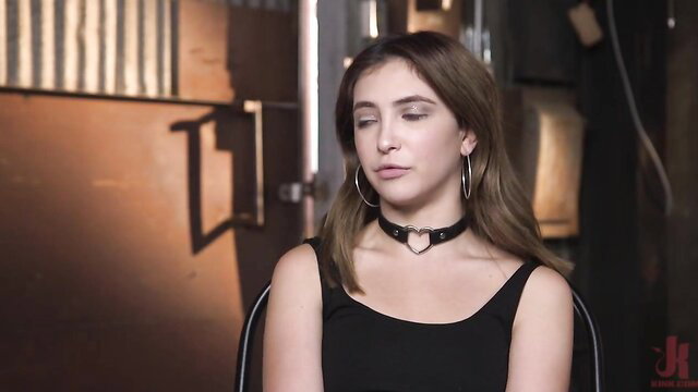 Jane Wilde in choker, seductive gaze, tiny tits Kink thumbnail