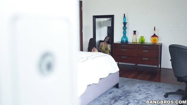 Angela White's massive tits in selfies, stepsis lingerie tease