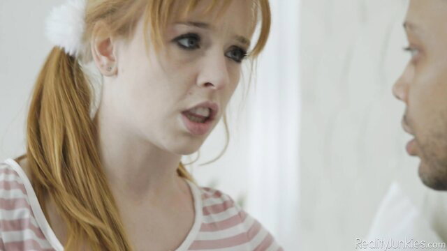 Madi Collins shocked face to face with Donny Sins in hot stepbro scene