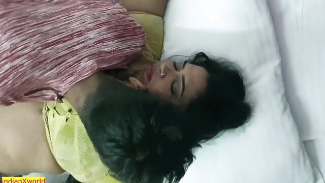 Two hot Bangladeshi babes cuddling topless in bed, steamy lesbian roleplay tease