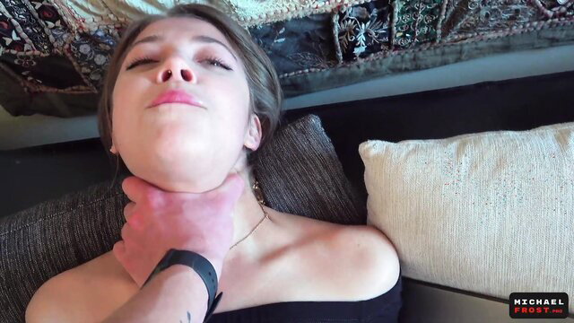 MihaNika69 petite Russian stepsis throat gripped by stepbro in rough fuck