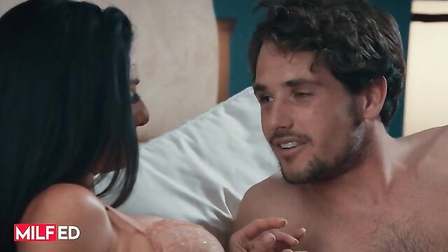 Silvia Saige topless with Tyler Nixon in bed, steamy sex scene