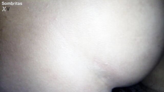 Closeup of woman's pale shaved pussy and big round ass in explicit adult thumbnail