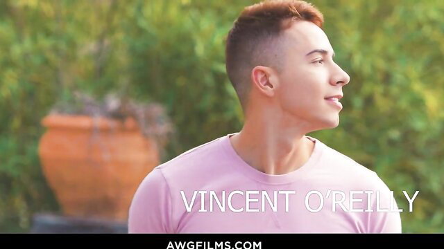 Vincent O'Reilly profile in pink shirt, steamy gay scene with Ian Holms