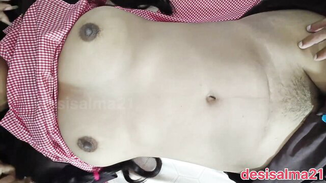 Desi Salma21 topless amateur exposing tits and hairy pussy