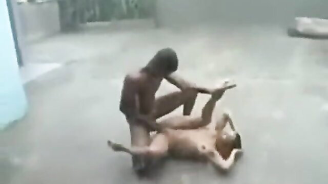 Indian girl fucked hard outdoors by black guy in missionary