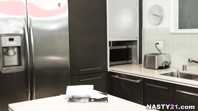 Elsa Jean in modern kitchen - hot blonde teen pornstar