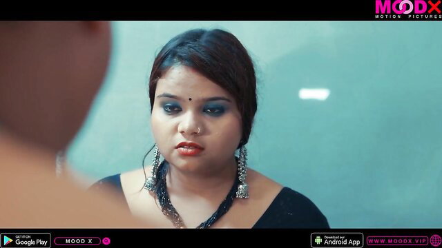 Hot Indian woman in black saree blouse with big ass, closeup face view