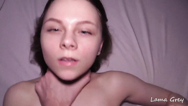 Lama Grey choked in domination, cute college girl cum dumpster preview