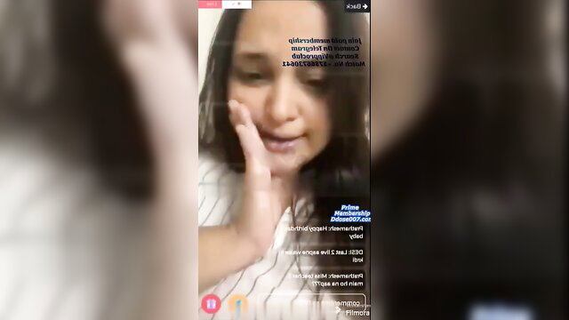 Curvy Indian babe Aliya Naaz touches face in hot private app video