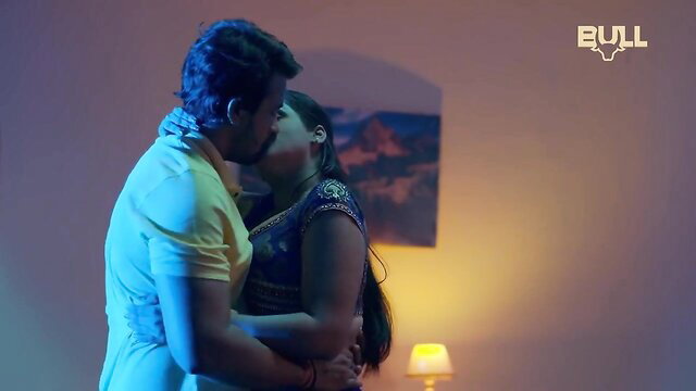 Indian BBW couple passionately kissing in hot series