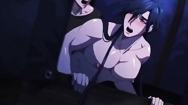 Goblin Cave hentai: muscular blue-haired futa goblin thrusts into elf in intense gay scene