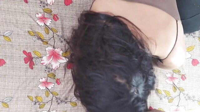 Your Indian Couple woman with long black hair on bed, amateur desi tease