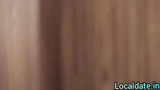 Blurry Indian housekeeper seduces lover with sexy body in dim room