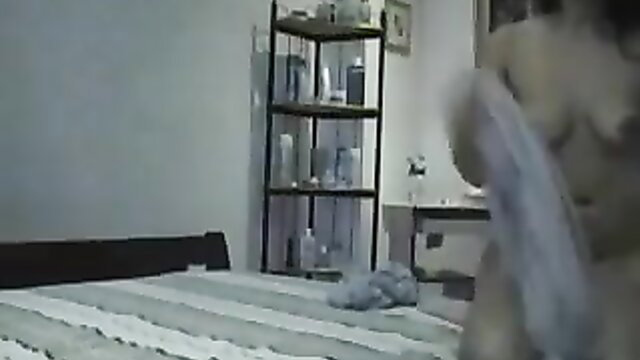 Exotic Asian babe nude with towel, sucking massive BBC like a pro