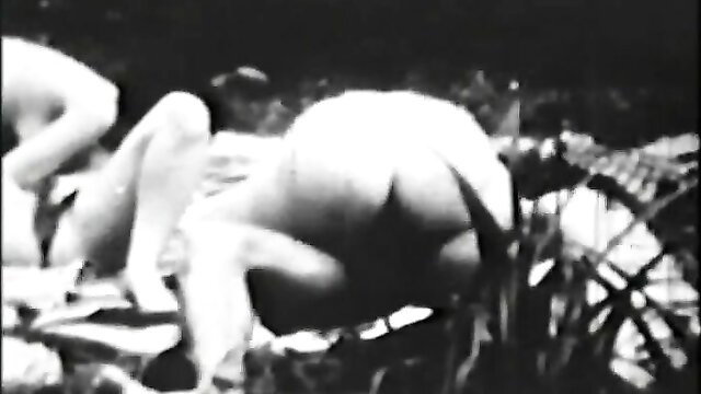 Vintage hairy pussy licked in antique foursome, Color Climax