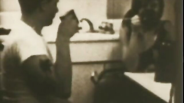 Vintage black couple in bathroom, erotic classic xxx thumbnail