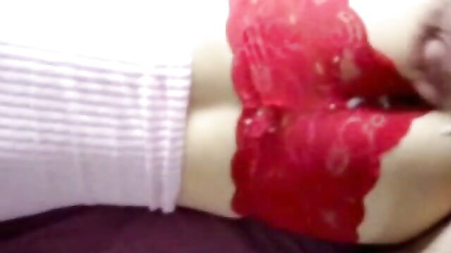 Polish slut with massive tits in red lace lingerie and stockings