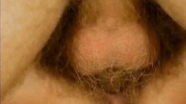 Closeup of hairy Dutch schoolgirl pussy in shorts, pigtails vibe