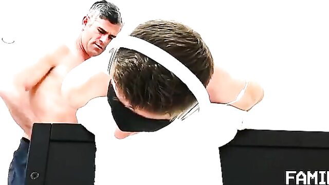 Tied hands rough domination: muscular dom facefucks bound sub oral