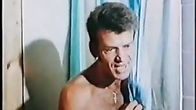 Rough German mature man baring teeth in steamy classic XXX pool party