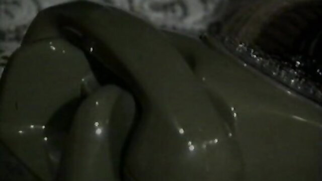 Vintage green slime-covered tits fingered and cum on in xxx video