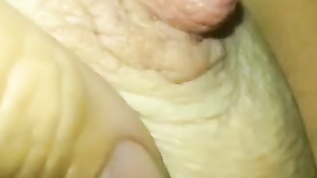 Close-up POV hands teasing wife's huge erect nipples