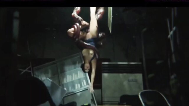 Hentai babe inverted pussy stretched by red monstrous tentacle cock