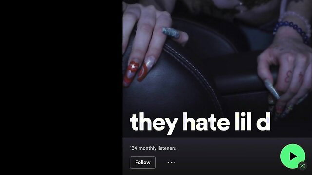 Sara Jay hands on leather seat, red nails, tattooed, they hate lil d teaser