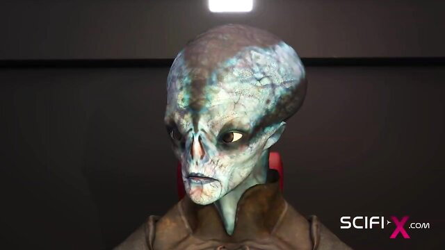 3D Alien Transvestite in Sci-Fi Gear Closeup
