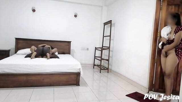 Jesica's stepmom & stepsister POV: Sinhala MILF fucked by Indian stepbrother
