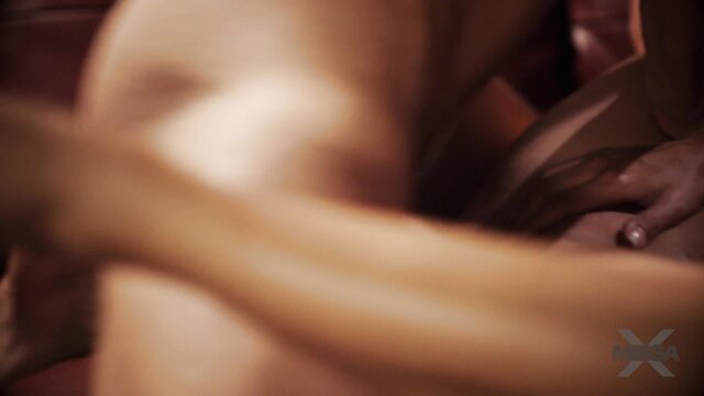 Reagan Foxx handjobs cock closeup in steamy threesome