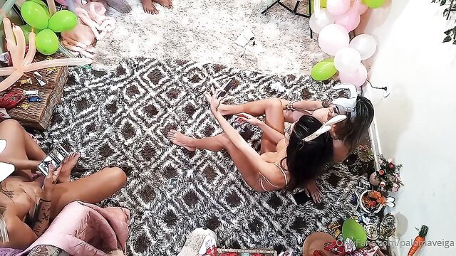 Hot Latinas with big tits & bubble butts dominate & suck hard cock